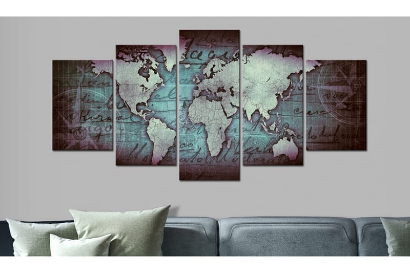 Tavla Sapphire Map 200x100 - Artgeist sp. z o. o. - Inredning - Tavlor & konst - Canvastavlor