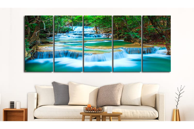 Tavla Sapphire Waterfalls 225x90 - Artgeist sp. z o. o. - Inredning - Tavlor & konst - Canvastavlor