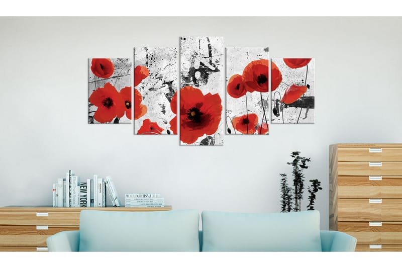 Tavla Scarlet Flowers 200x100 - Artgeist sp. z o. o. - Inredning - Tavlor & konst - Canvastavlor