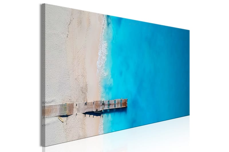 Tavla Sea and Wooden Bridge (1 Part) Narrow Blue 135x45 - Artgeist sp. z o. o. - Inredning - Tavlor & konst - Canvastavlor