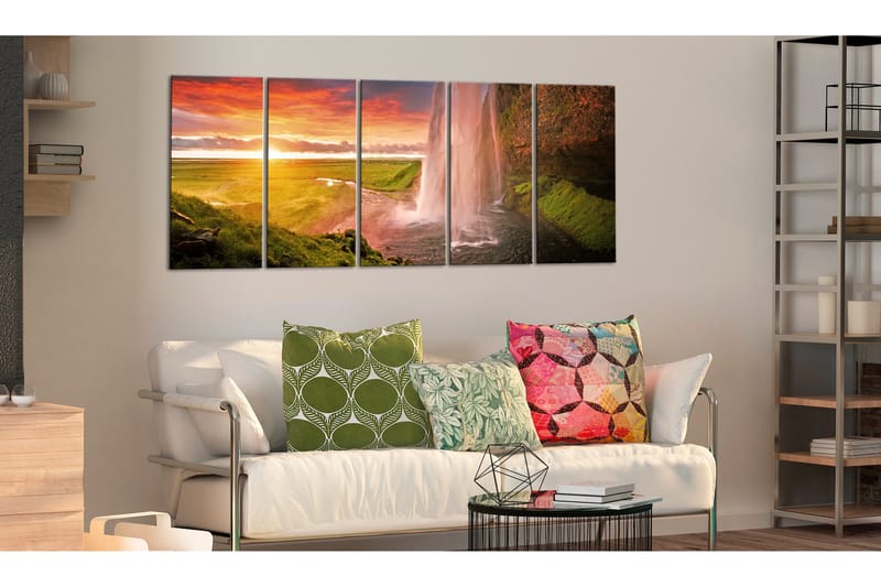 Tavla Seljalandsfoss Waterfall 225x90 - Artgeist sp. z o. o. - Inredning - Tavlor & konst - Canvastavlor