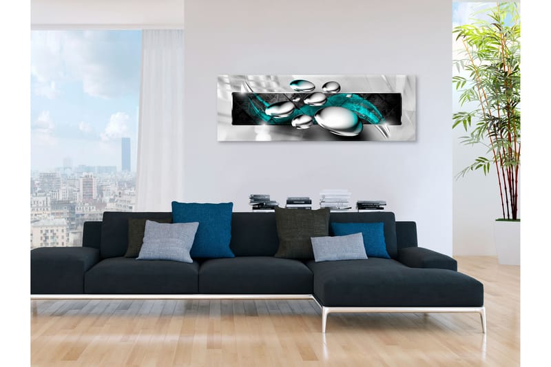 Tavla Shiny Stones (1 Part) Narrow Turquoise 135x45 - Artgeist sp. z o. o. - Inredning - Tavlor & konst - Canvastavlor