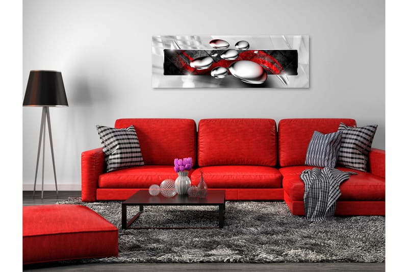 Tavla Shiny Stones (1 Part) Narrow Red 135x45, Artgeist sp. z o. o.