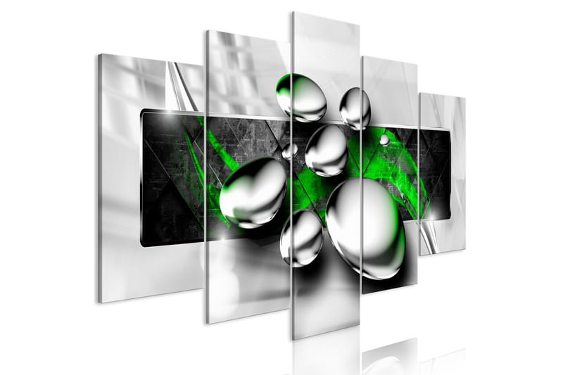 Tavla Shiny Stones 5 Parts Wide Green 100x50, Artgeist sp. z o. o.