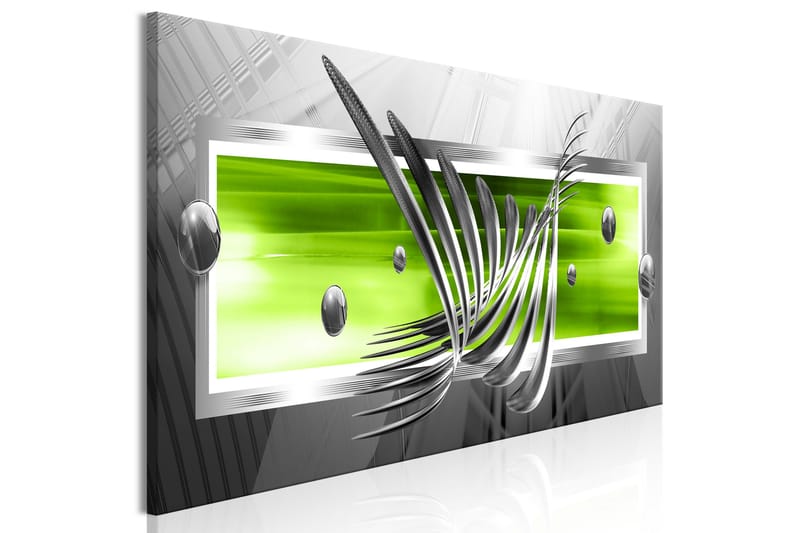 Tavla Silver Wings (1 Part) Narrow Green 150x50 - Inredning - Tavlor & konst - Canvastavlor