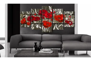 Tavla Silver Poppies 100x50 - Artgeist sp. z o. o. - Inredning - Tavlor & konst - Canvastavlor