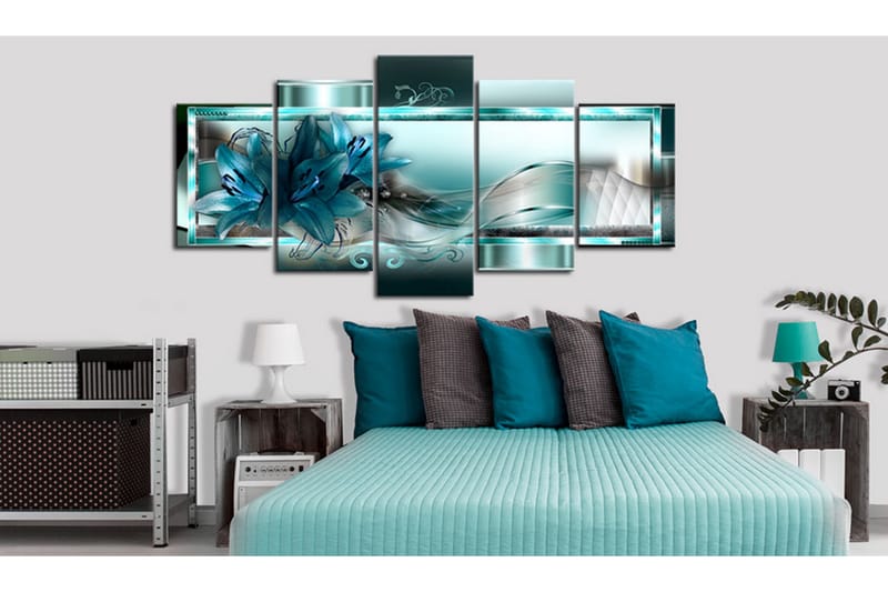 Tavla Sky Blue Lilies 200x100 - Artgeist sp. z o. o. - Inredning - Tavlor & konst - Canvastavlor