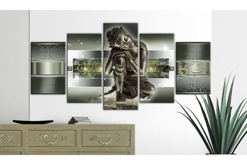 Tavla Sleeping Buddha In Greens 100x50 - Artgeist sp. z o. o. - Inredning - Tavlor & konst - Canvastavlor