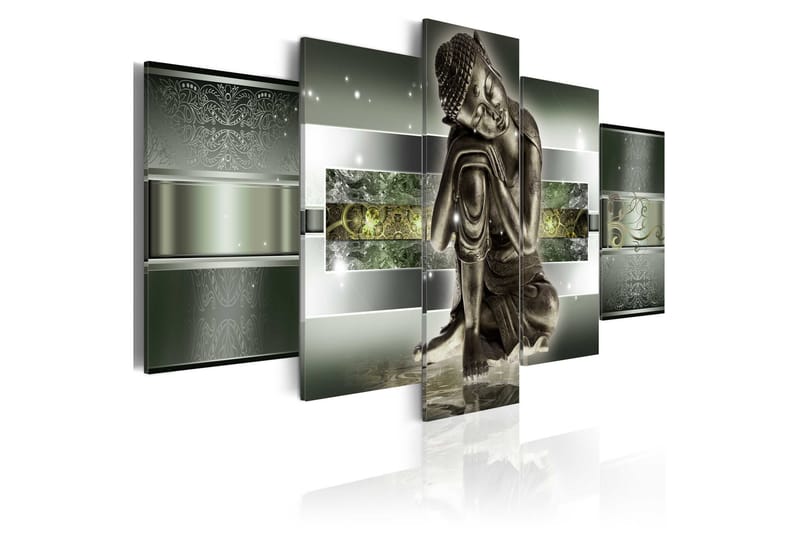 Tavla Sleeping Buddha In Greens 100x50, Artgeist sp. z o. o.