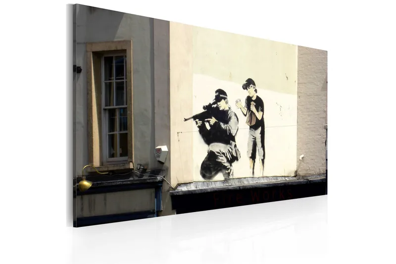 Tavla Sniper And Boy Banksy 60x40 - Artgeist sp. z o. o. - Inredning - Tavlor & konst - Canvastavlor