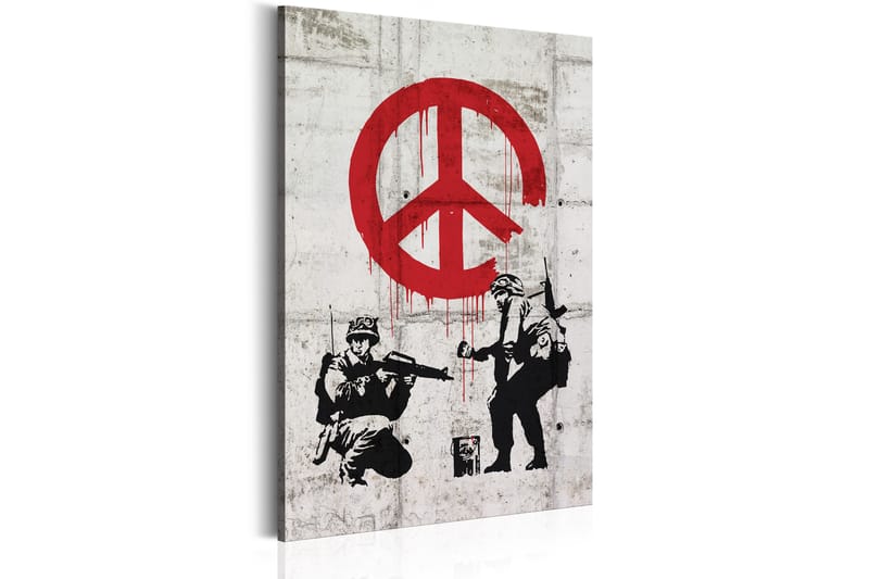 Tavla Soldiers Painting Peace by Banksy 80x120 - Artgeist sp. z o. o. - Inredning - Tavlor & konst - Canvastavlor