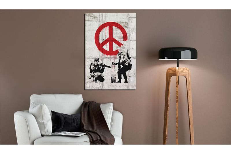 Tavla Soldiers Painting Peace By Banksy 60x90 - Artgeist sp. z o. o. - Canvastavlor