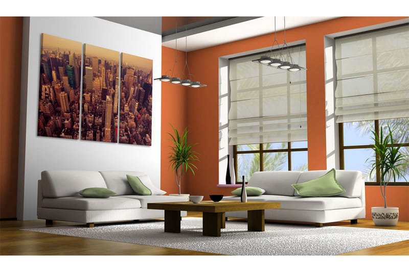 Tavla Solnedgång Över New York 120x80 - Artgeist sp. z o. o. - Inredning - Tavlor & konst - Canvastavlor