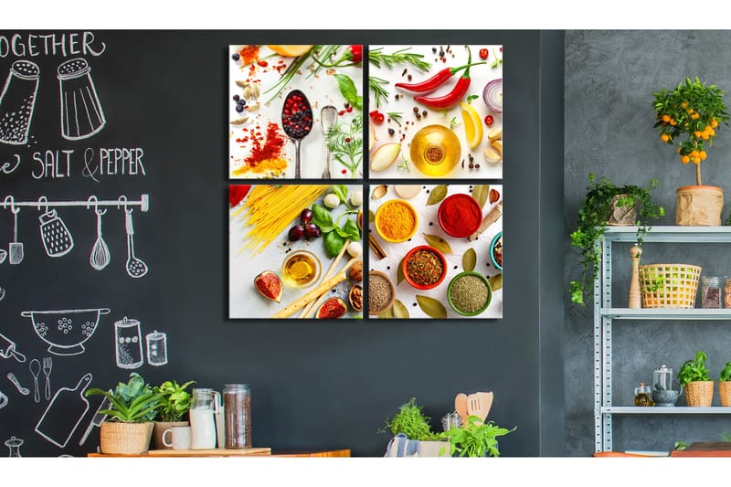 Tavla Spices Of The World 4 Parts 80x80 - Artgeist sp. z o. o. - Inredning - Tavlor & konst - Canvastavlor
