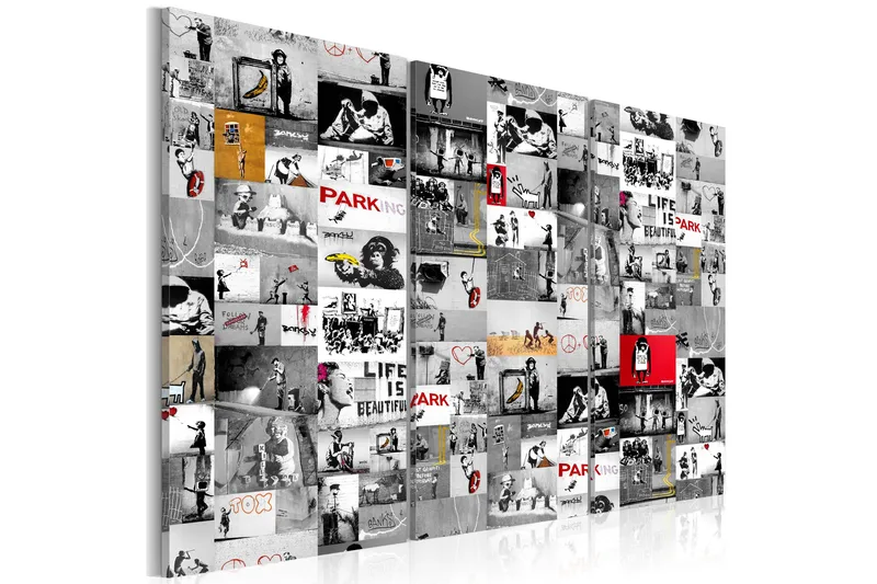 Tavla Street Art Banksy Iii 90x60, Artgeist sp. z o. o.