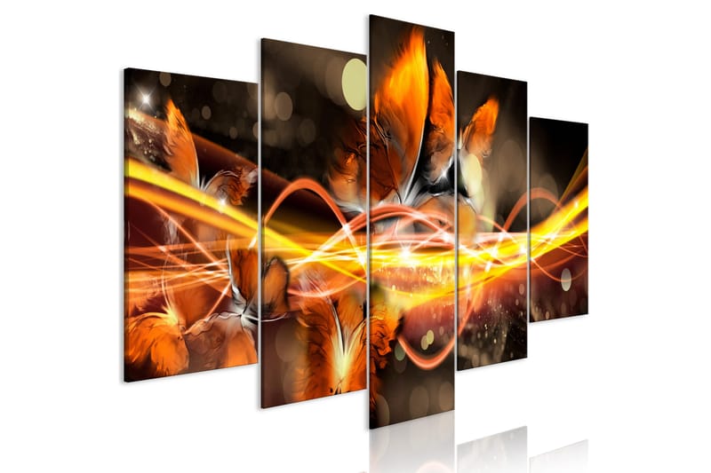 Tavla Swarm Of Butterflies 5 Parts Wide Orange 200x100, Artgeist sp. z o. o.