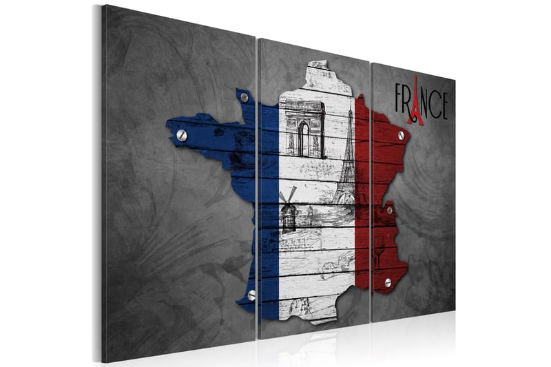 Tavla Symboler i Frankrike Triptych 90x60, Artgeist sp. z o. o.