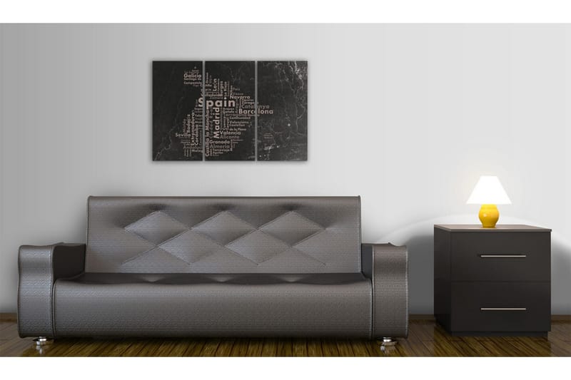 Tavla Text Map Of Spain On The Blackboard Triptych 120x80 - Artgeist sp. z o. o. - Inredning - Tavlor & konst - Canvastavlor