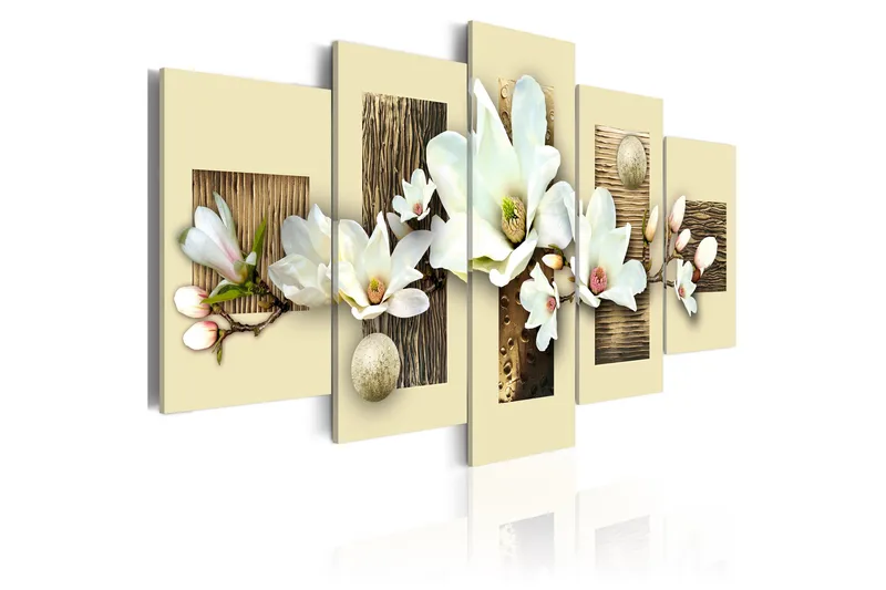 Tavla Texture And Magnolia 200x100, Artgeist sp. z o. o.