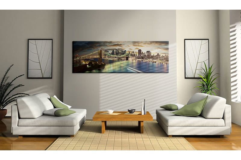 Tavla The East River At Night 120x40 - Artgeist sp. z o. o. - Inredning - Tavlor & konst - Canvastavlor