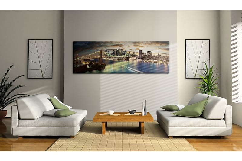 Tavla The East River At Night 120x40 - Artgeist sp. z o. o. - Inredning - Tavlor & konst - Canvastavlor