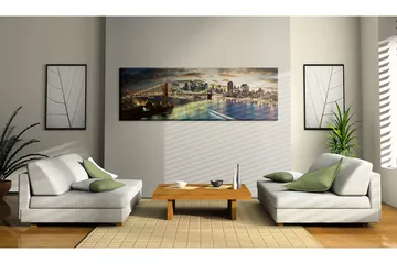 Tavla The East River At Night 135x45 cm - Inredning - Tavlor & konst - Canvastavlor