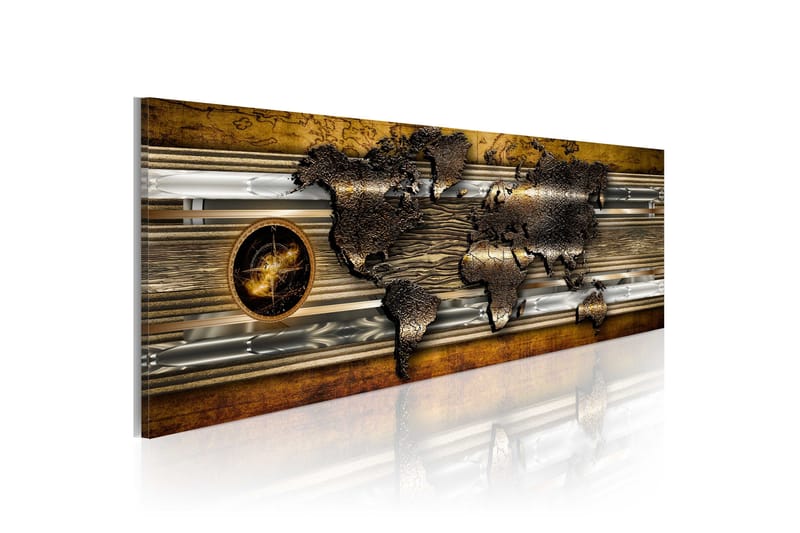 Tavla The Golden Map 135x45, Artgeist sp. z o. o.