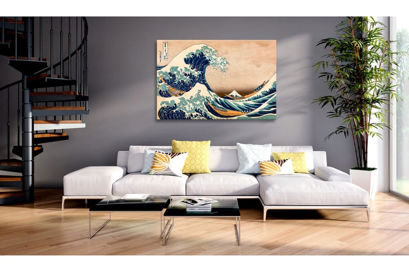 Tavla The Great Wave off Kanagawa (Reproduction) 90x60 - Artgeist sp. z o. o. - Canvastavlor