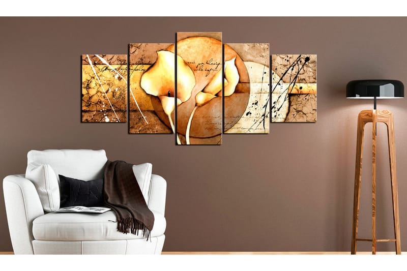 Tavla The Secret Of Calla Lily Gold 200x100 - Artgeist sp. z o. o. - Inredning - Tavlor & konst - Canvastavlor
