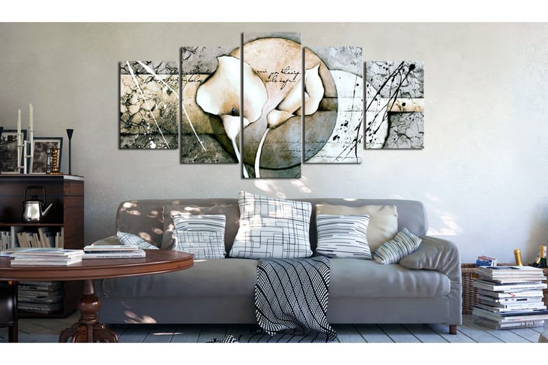 Tavla The Secret Of Calla Lily Grey 200x100 - Artgeist sp. z o. o. - Inredning - Tavlor & konst - Canvastavlor
