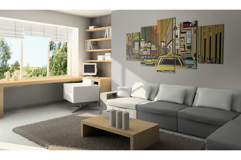 Tavla The Streets Of New York City In Cartoons 200x100 - Artgeist sp. z o. o. - Inredning - Tavlor & konst - Canvastavlor