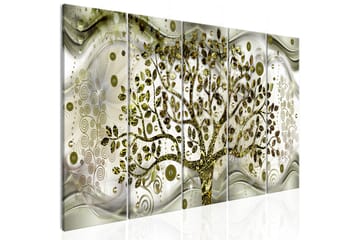 Tavla Tree And Waves 5 Parts Green 200x80