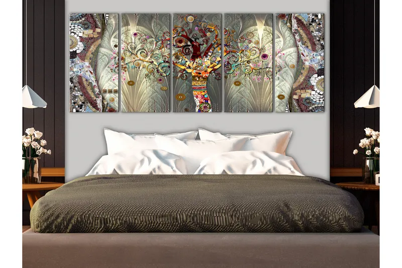 Tavla Tree Of Life 5 Parts Narrow 225x90 - Artgeist sp. z o. o. - Inredning - Tavlor & konst - Canvastavlor