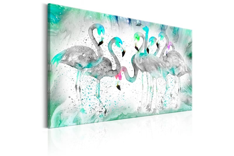 Tavla Turquoise Flamingoes 90x60 - Artgeist sp. z o. o. - Inredning - Tavlor & konst - Canvastavlor