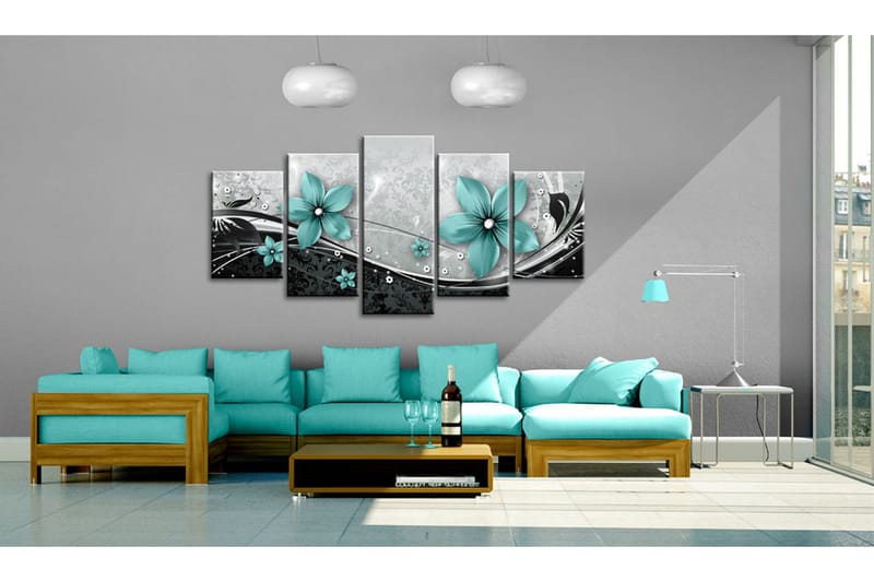 Tavla Turquoise Flower Of Night 100x50 - Artgeist sp. z o. o. - Inredning - Tavlor & konst - Canvastavlor