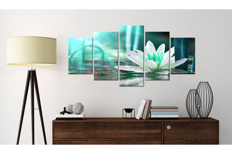 Tavla Turquoise Lotus 200x100 - Artgeist sp. z o. o. - Inredning - Tavlor & konst - Canvastavlor