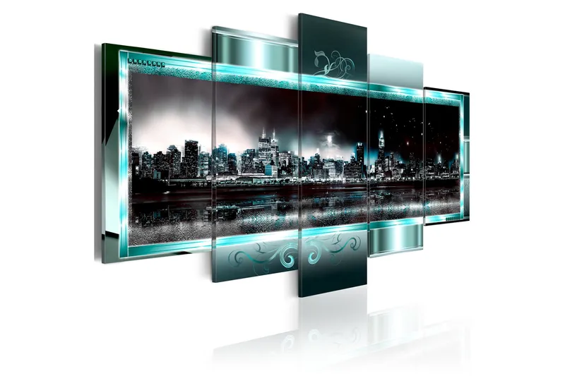Tavla Turquoise New York Starry Night 200x100, Artgeist sp. z o. o.