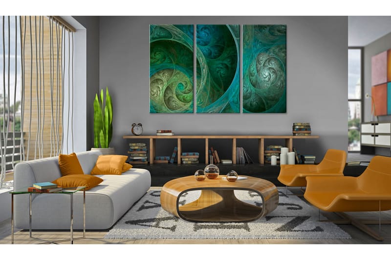 Tavla Turquoise Oriental Inspiration 120x80 - Artgeist sp. z o. o. - Canvastavlor