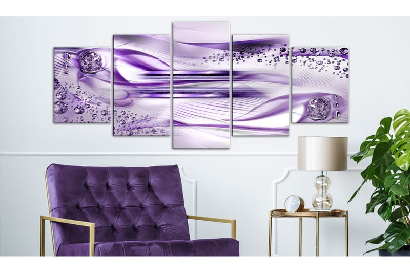Tavla Underwater Harp 5 Parts Wide Violet 200x100 - Artgeist sp. z o. o. - Inredning - Tavlor & konst - Canvastavlor