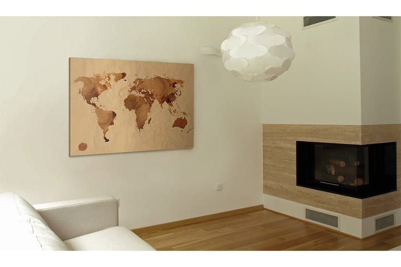 Tavla Världen målad med kaffe 120x80 - Artgeist sp. z o. o. - Inredning - Tavlor & konst - Canvastavlor
