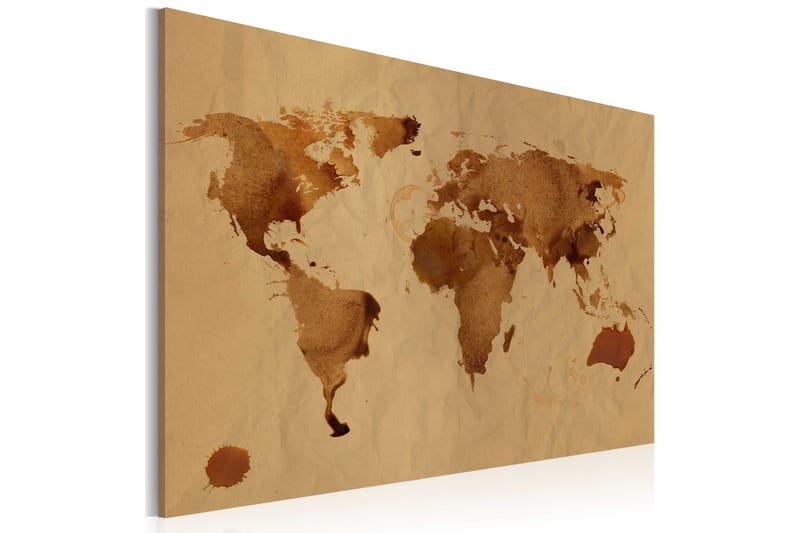 Tavla Världen Målad Med Kaffe 60x40, Artgeist sp. z o. o.