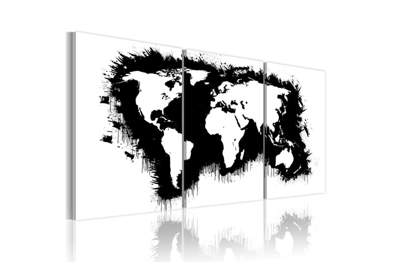 Tavla Världskartan Svart-Vitt 120x60, Artgeist sp. z o. o.