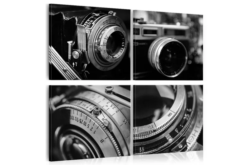 Tavla Vintage Cameras 80x80, Artgeist sp. z o. o.