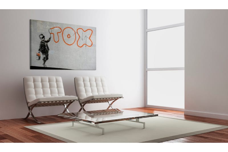 Tavla Wallpaper Graffiti Banksy 60x40 - Artgeist sp. z o. o. - Inredning - Tavlor & konst - Canvastavlor