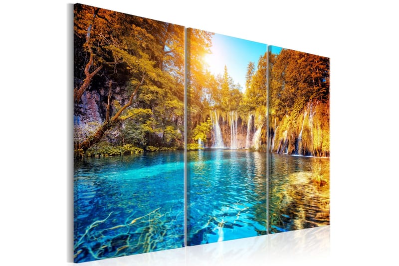 Tavla Waterfalls Of Sunny Forest 90x60, Artgeist sp. z o. o.