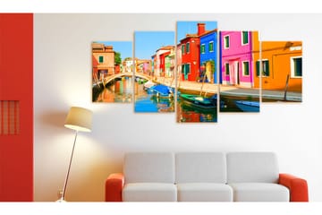 Tavla Waterfront In Rainbow Colors 100x50 - Artgeist sp. z o. o. - Inredning - Tavlor & konst - Canvastavlor
