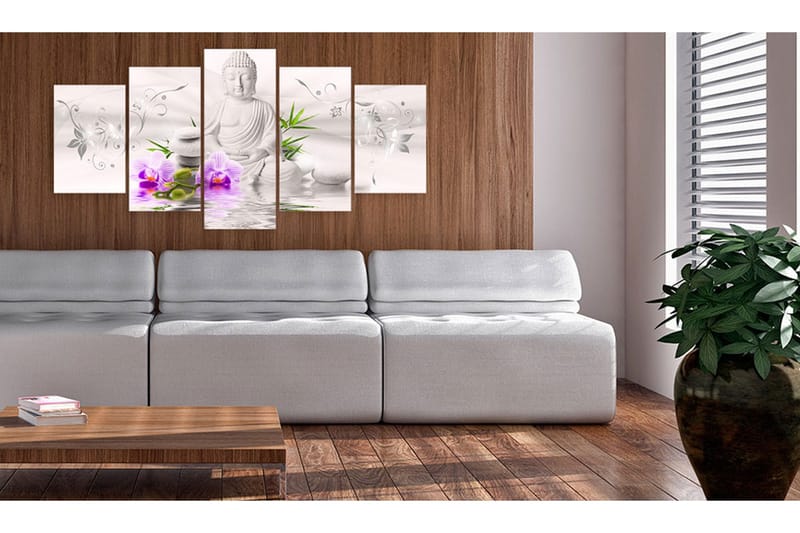 Tavla White Buddha 200x100 - Artgeist sp. z o. o. - Inredning - Tavlor & konst - Canvastavlor