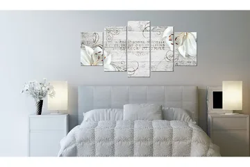 Tavla White Lilies On Wood 200x100 - Artgeist sp. z o. o. - Inredning - Tavlor & konst - Canvastavlor