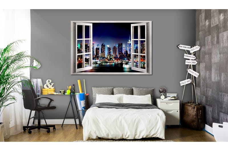 Tavla Window: View of New York 90x60, Artgeist sp. z o. o.
