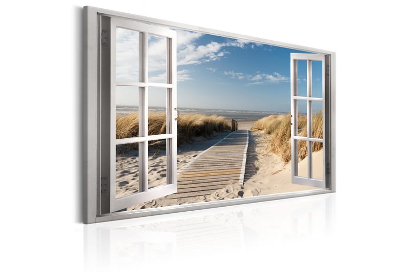 Tavla Window: View of the Beach 90x60 - Artgeist sp. z o. o. - Inredning - Tavlor & konst - Canvastavlor